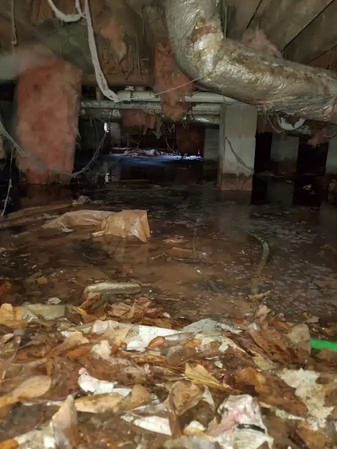 Crawl space flood assessment for Commercial Water Damage Restoration in Boxford